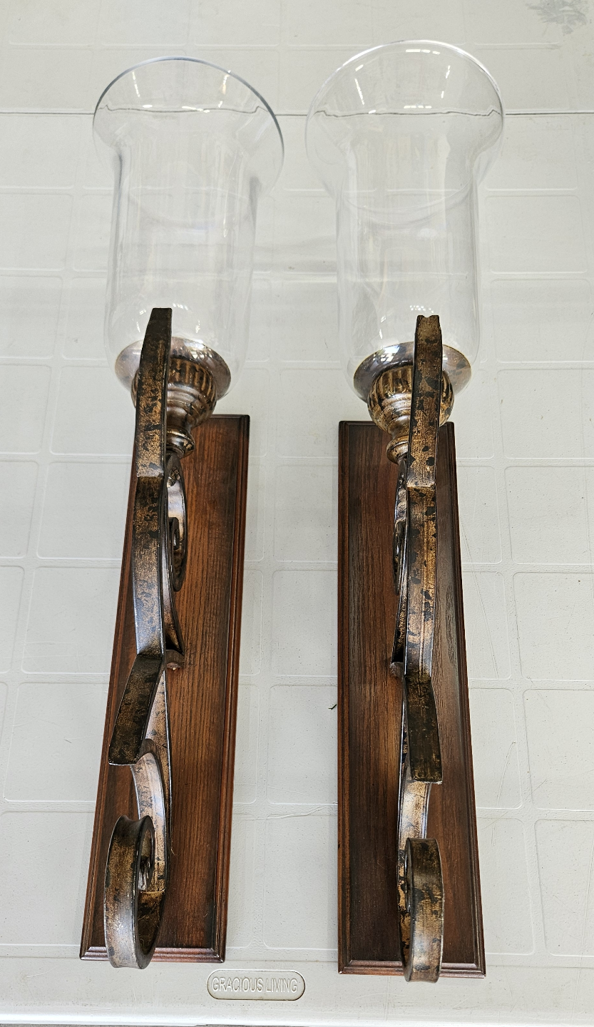 Pair of Elegant Wall-Mounted Candle Holders