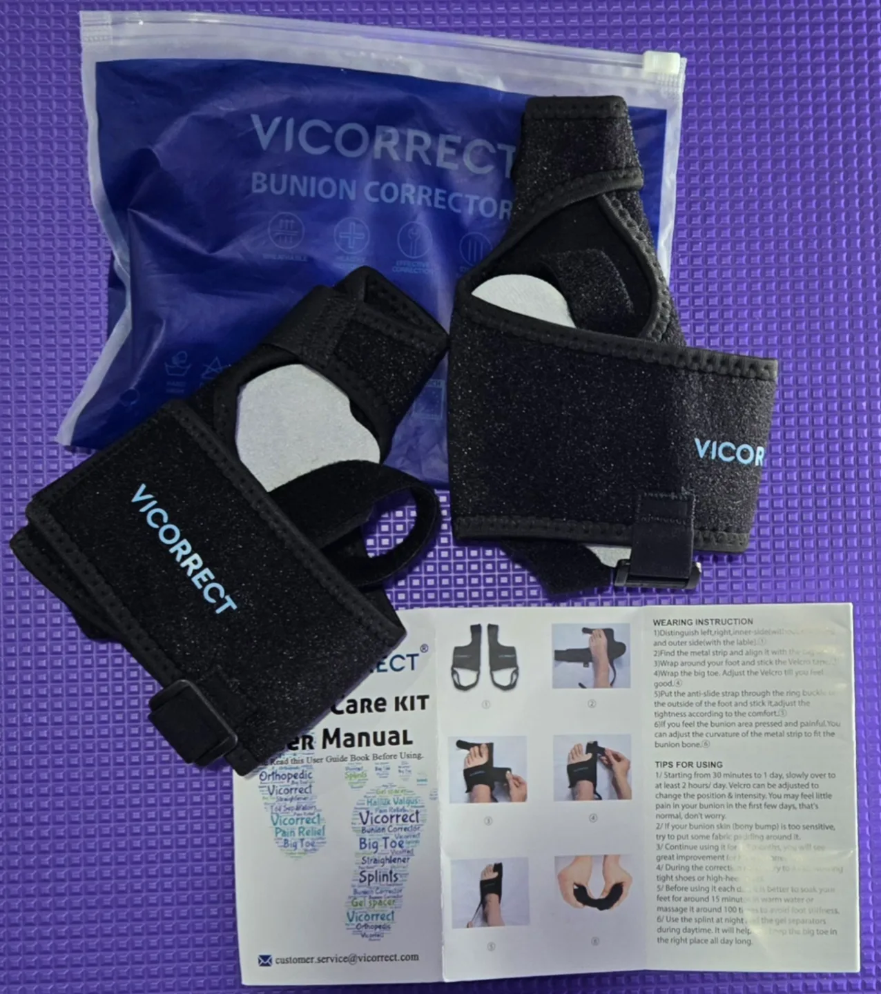 Pair of black bunion correctors. image indicator(2)