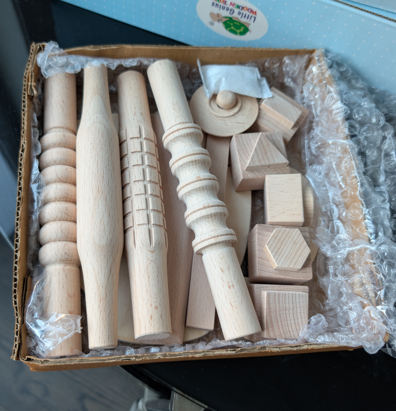 Little Genius Wooden Pattern Maker Rolling Pins with Stamp Set - photo 3