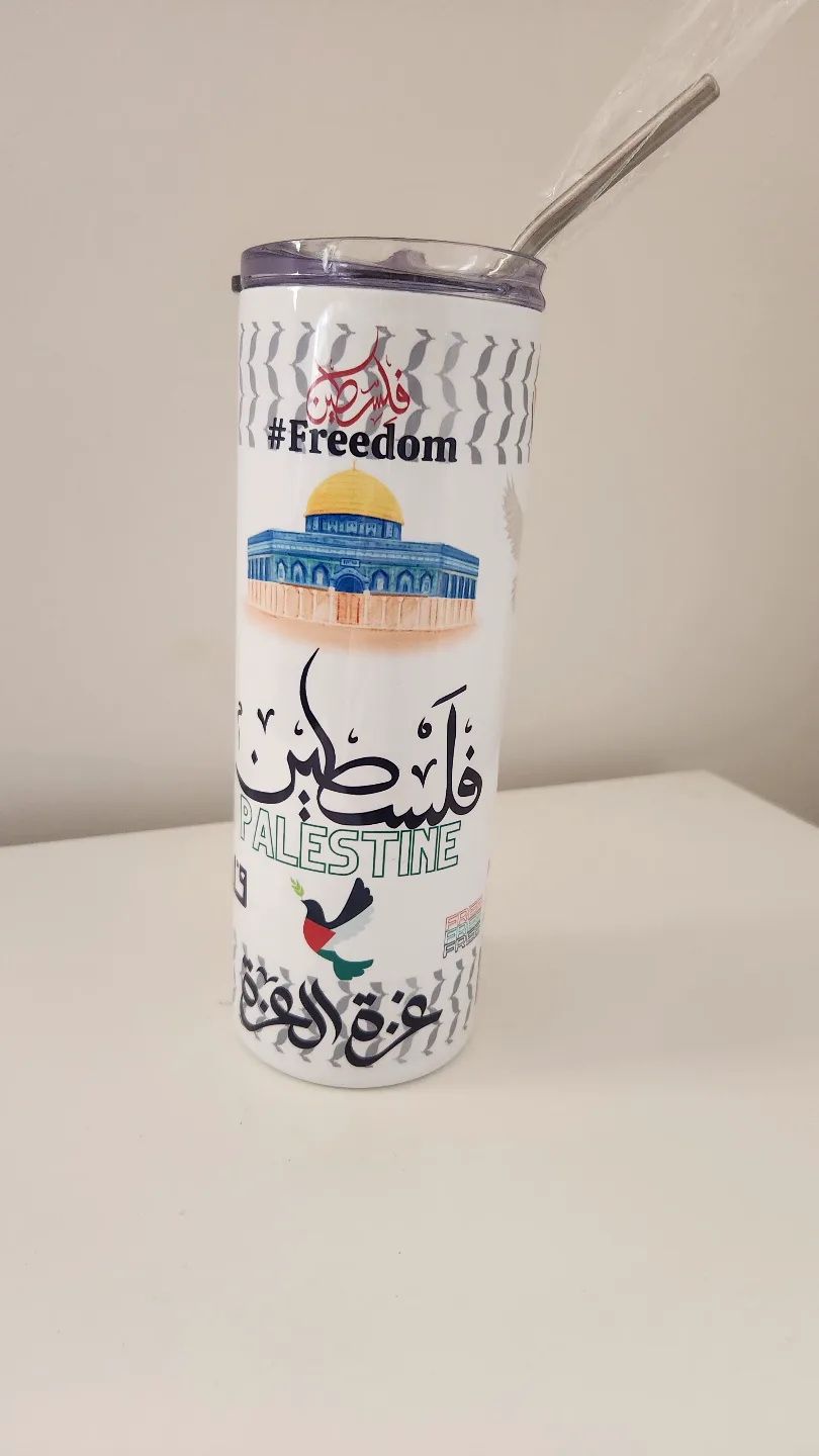 Palestine Themed Tumbler with Straw thumbnail
