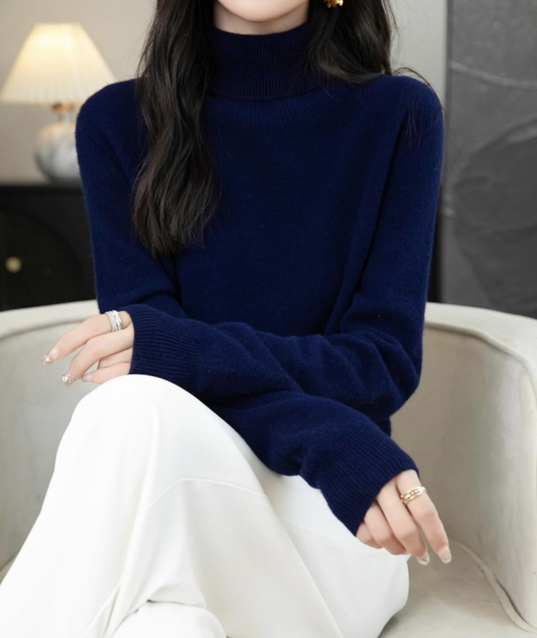 Chanyarn Women's Merino Wool Sweater-Size L