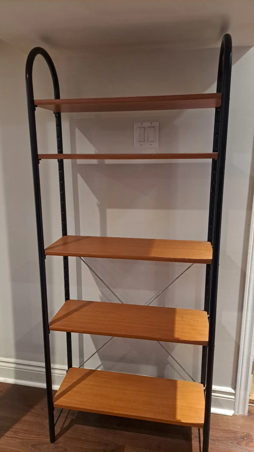 Five-shelf bookcase with black metal frame image indicator(2)