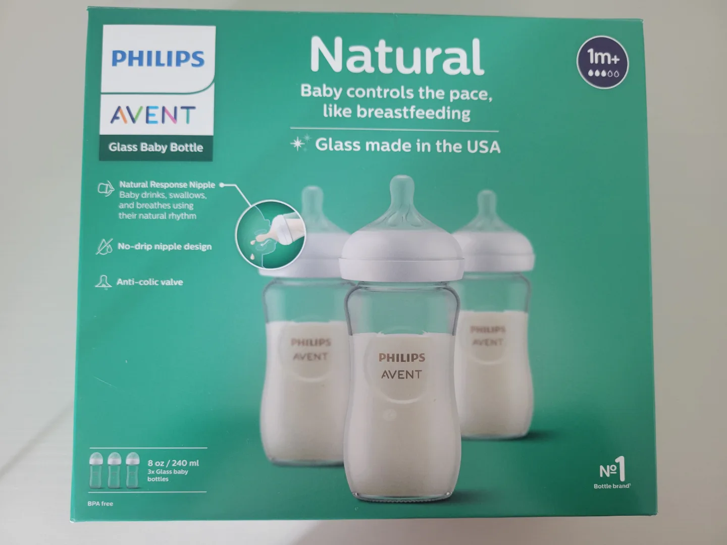 Philips Avent Natural Glass Baby Bottles (3-pack) thumbnail