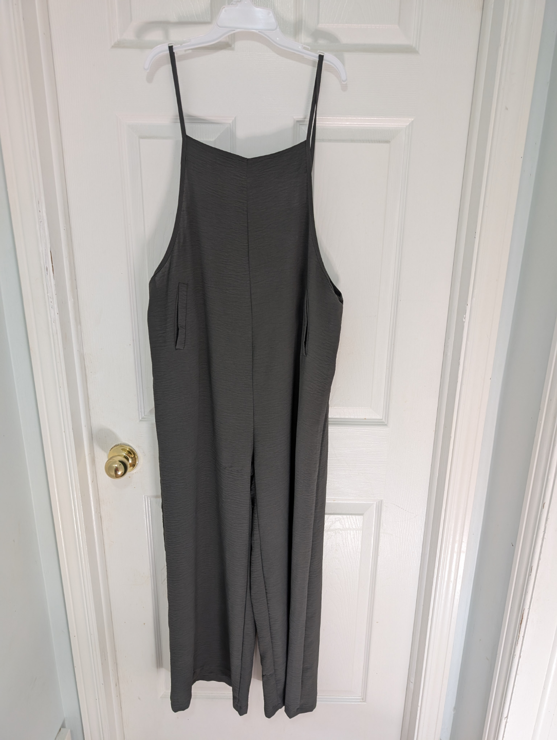 Women's Medium Dark Grey Wide Leg Jumpsuit - photo 2