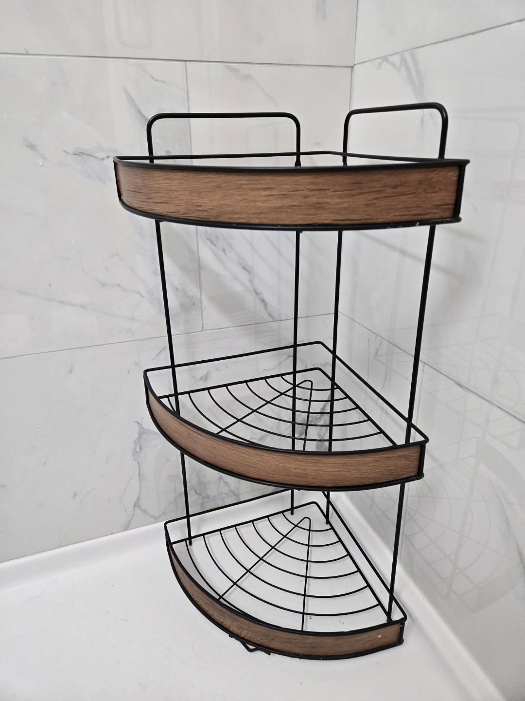 Black 3-Tier Corner Shelf Organizer