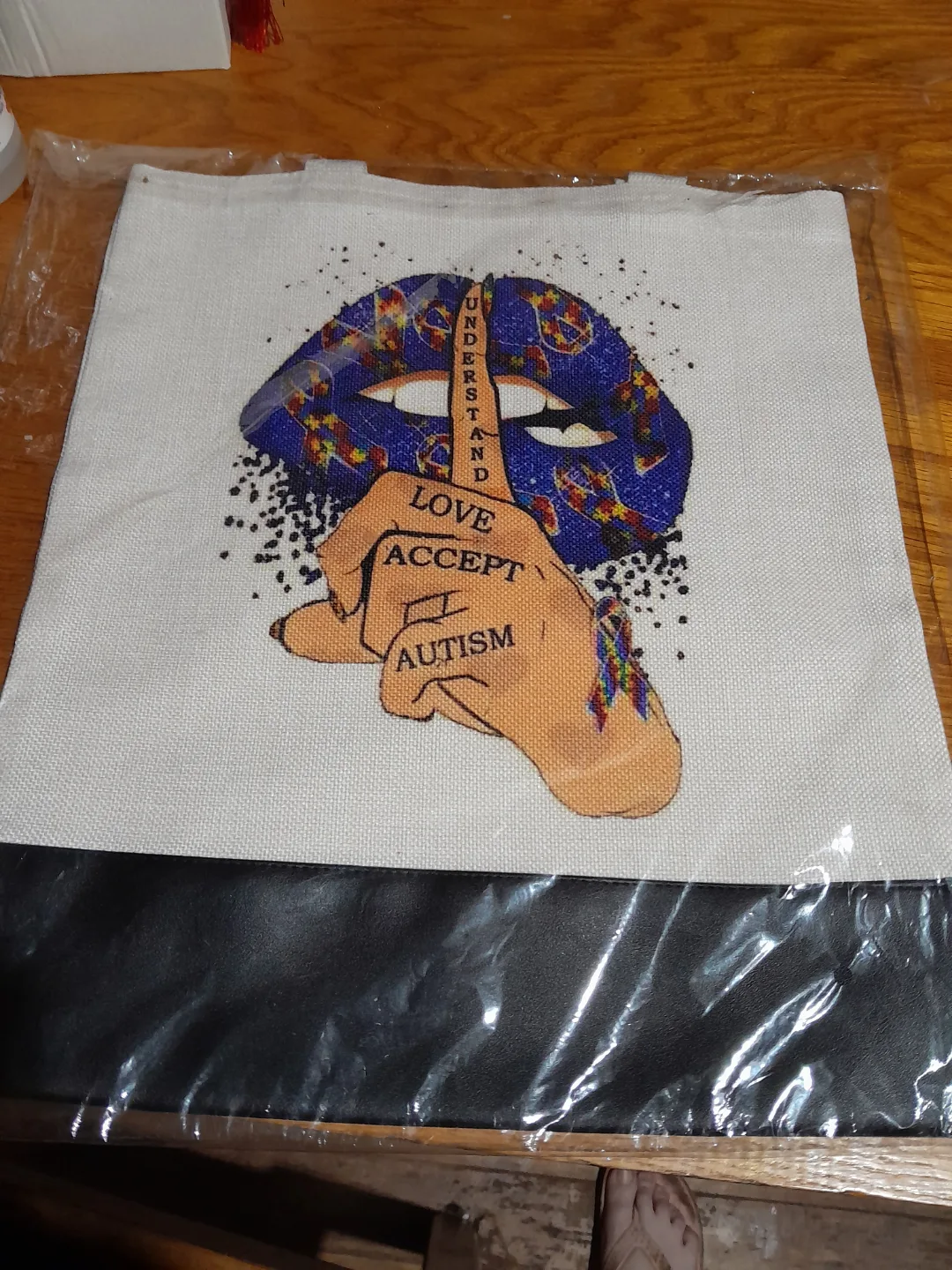 Two Reusable Tote Bags - Autism Awareness & Stitch Designs thumbnail