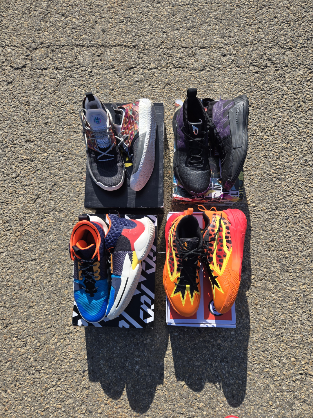 Four Pairs of Men's Adidas Basketball Shoes