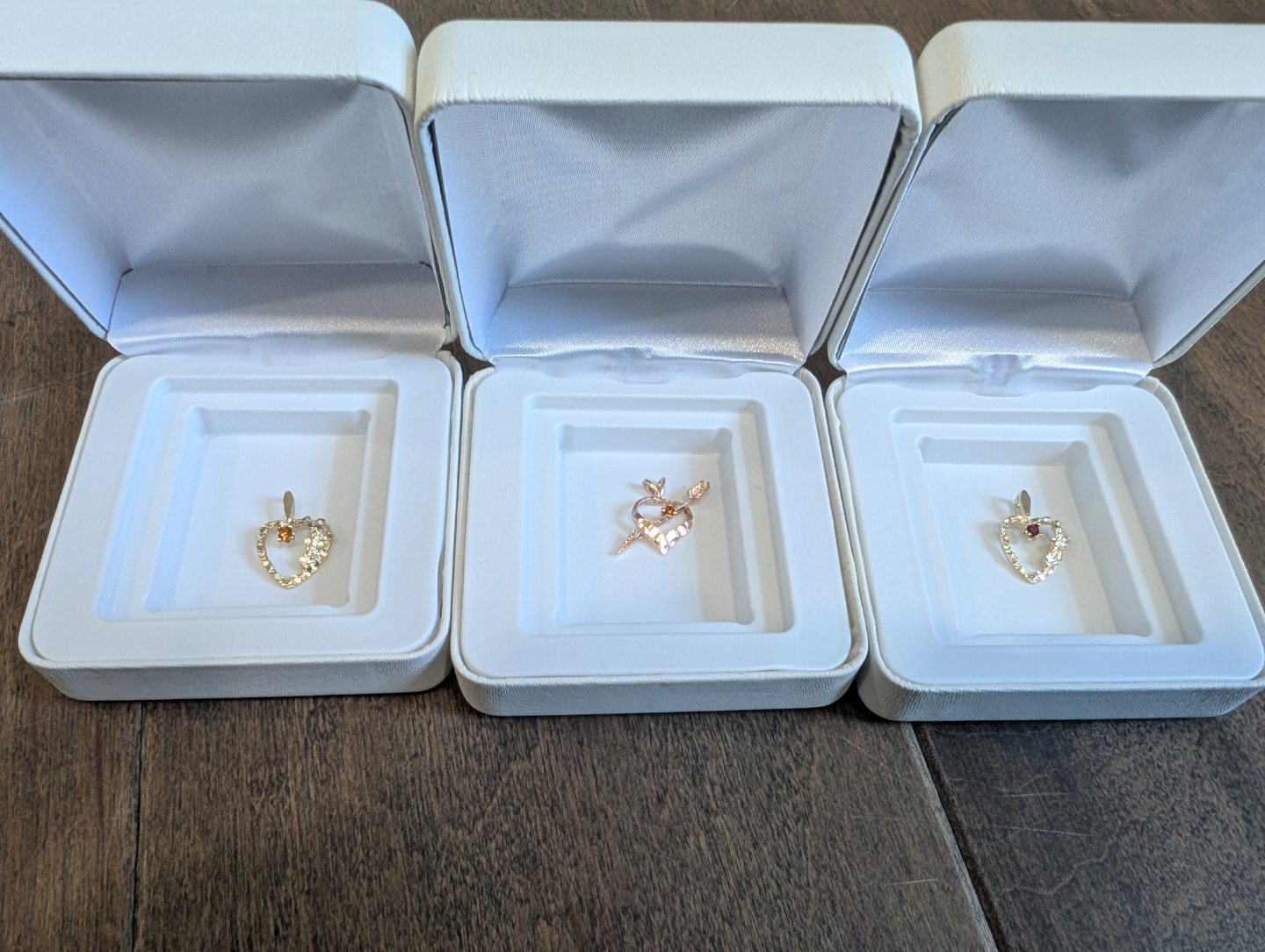 Brand New 10K Yellow Gold Heart Pendants For Sale