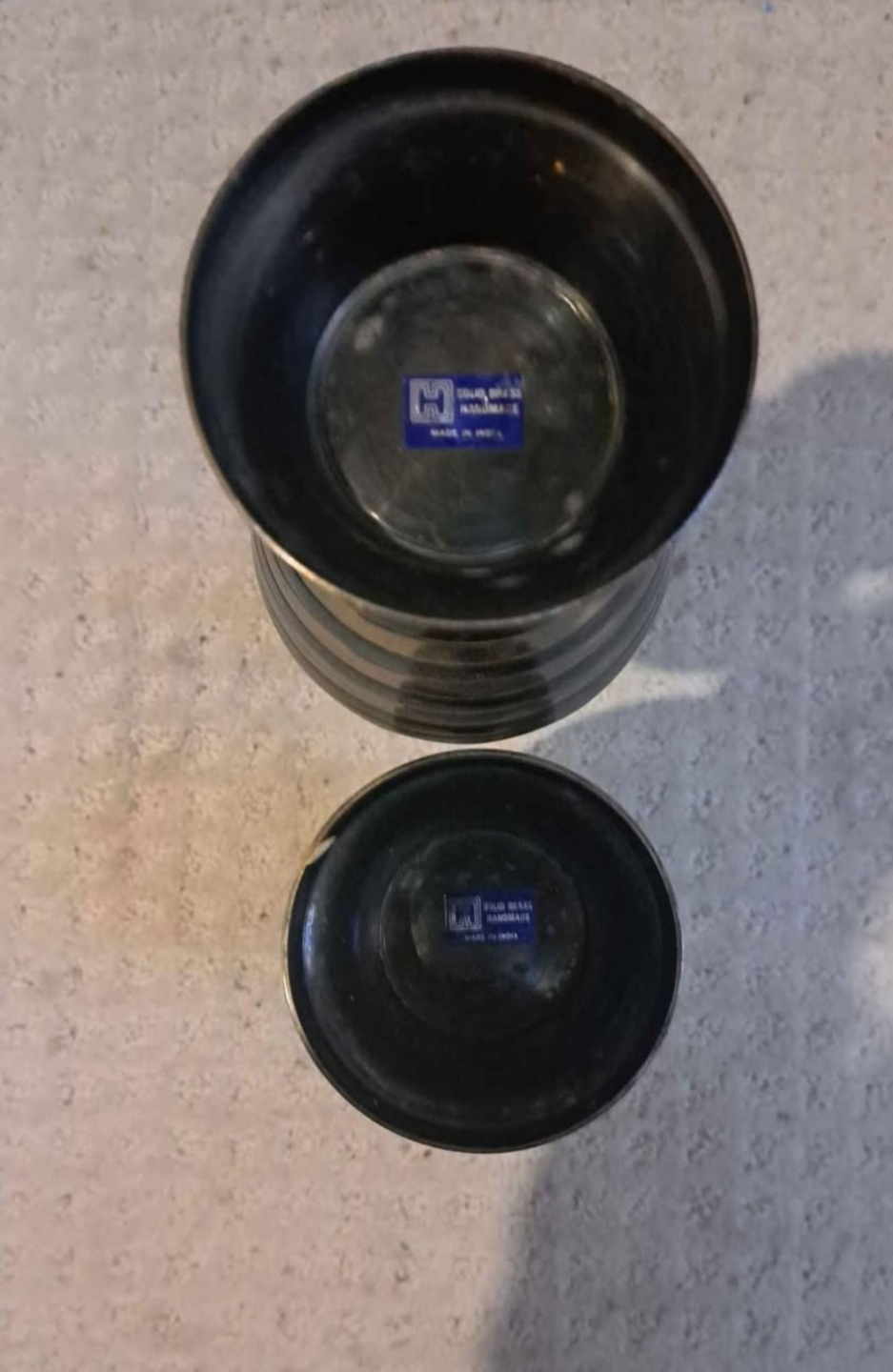 Vintage Solid Brass Vase Set - Made in India - photo 3