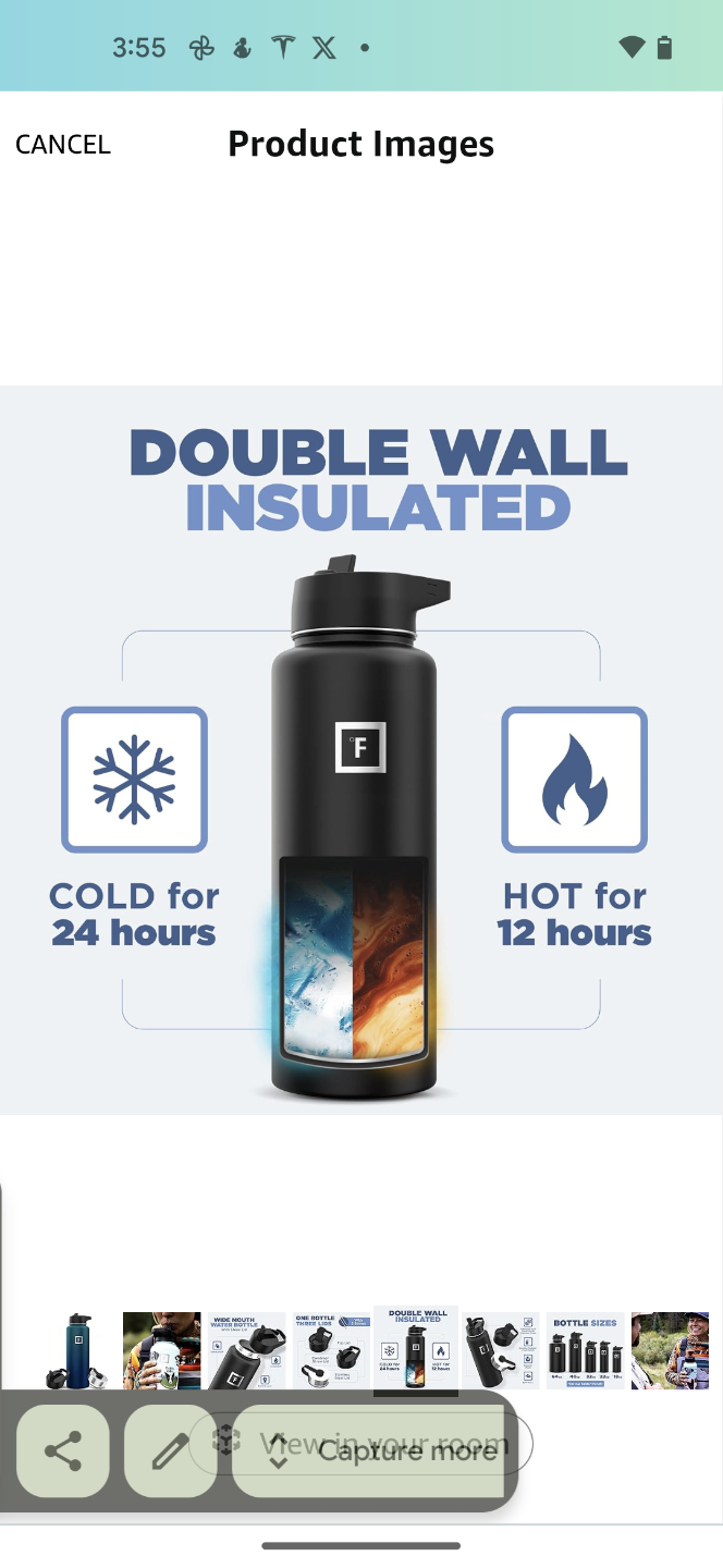 40 oz Insulated Water Bottle - Leakproof & BPA Free - photo 3