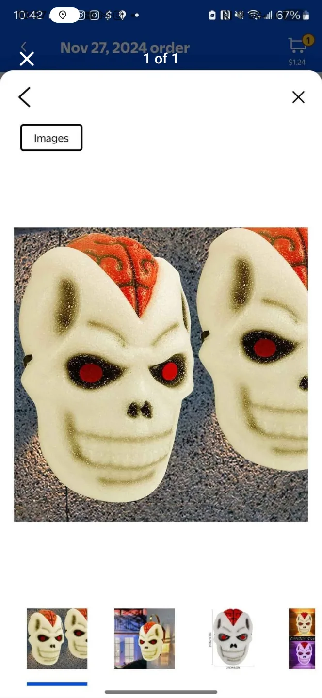 NEW Halloween Light-Up Skull Masks LIGHT COVERS(2-Pack) ❤️ thumbnail