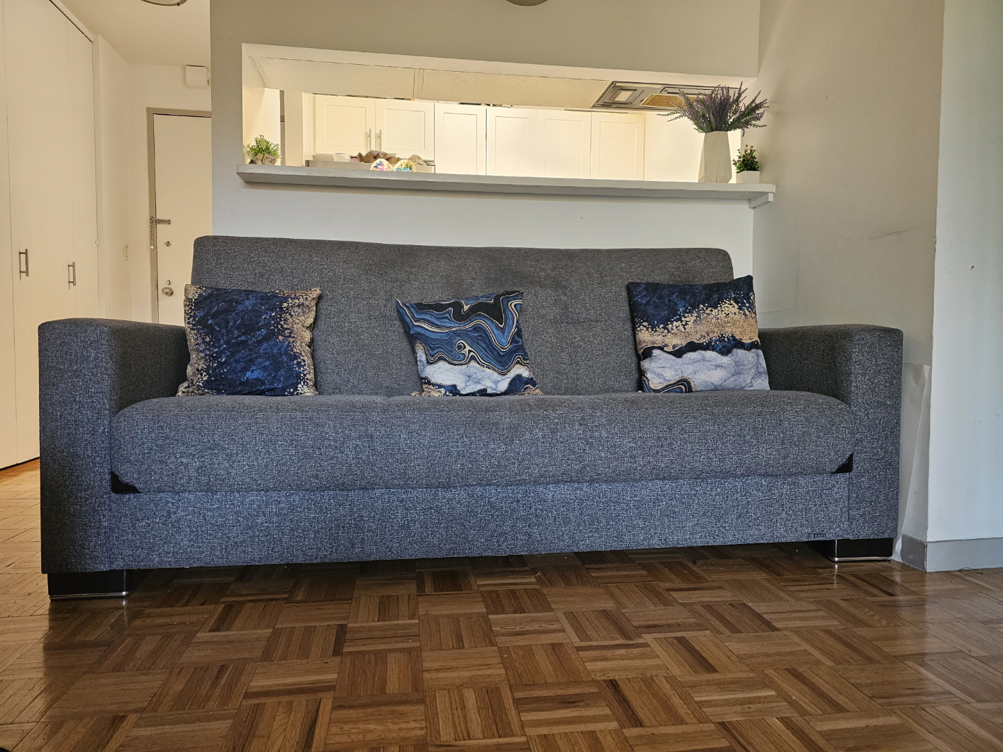 Gray Sofa Bed with Storage
