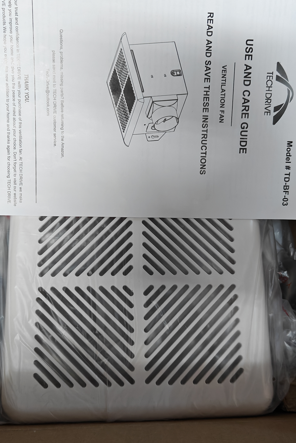 TechDrive 70 CFM Bathroom Exhaust Fan - photo 5