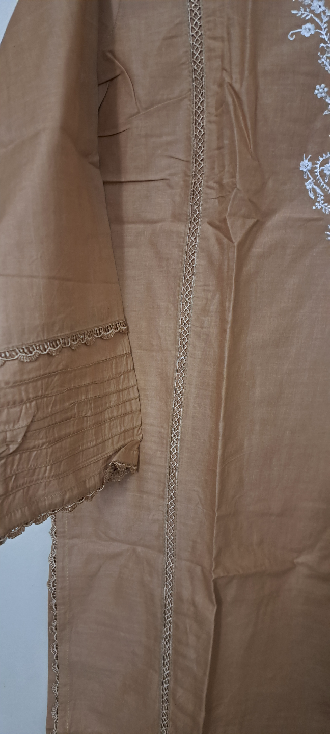 Brown embroidered 2-piece suit - photo 2