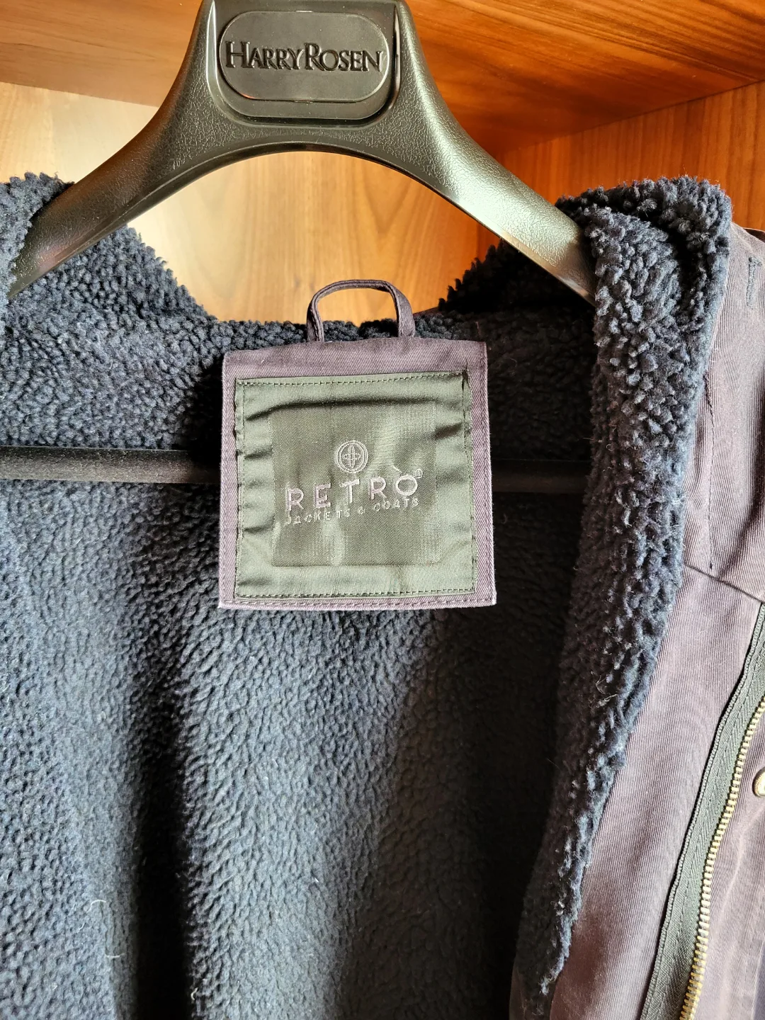 Men's Navy Blue Fleece Lined Fishtail Parka Jacket - M image indicator(6)