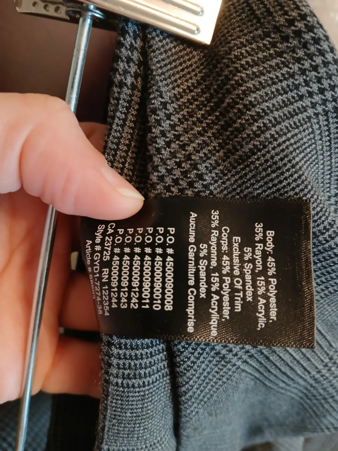 Aritzia Babaton Gray Plaid Asymmetrical Skirt, Size 00 image indicator(9)