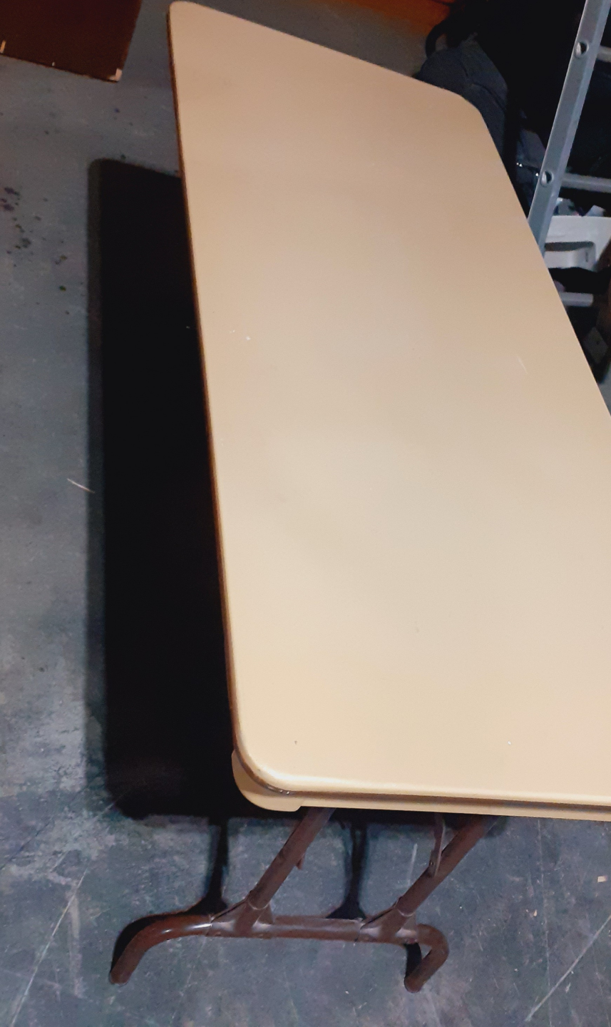 Folding Table - Beige Top, Brown Frame - photo 2
