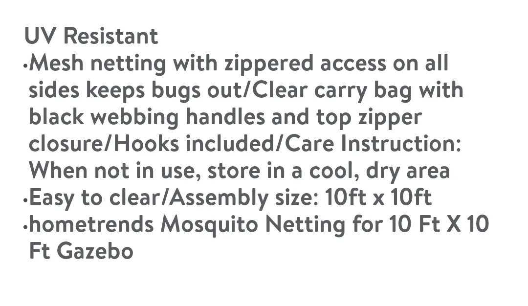 10x10 Gazebo Mosquito Netting🏒 image indicator(6)