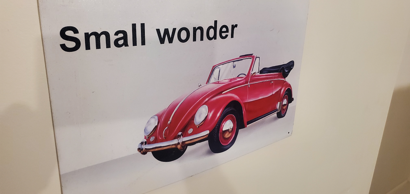 Vintage Volkswagen Beetle Metal Sign - Small Wonder - photo 4