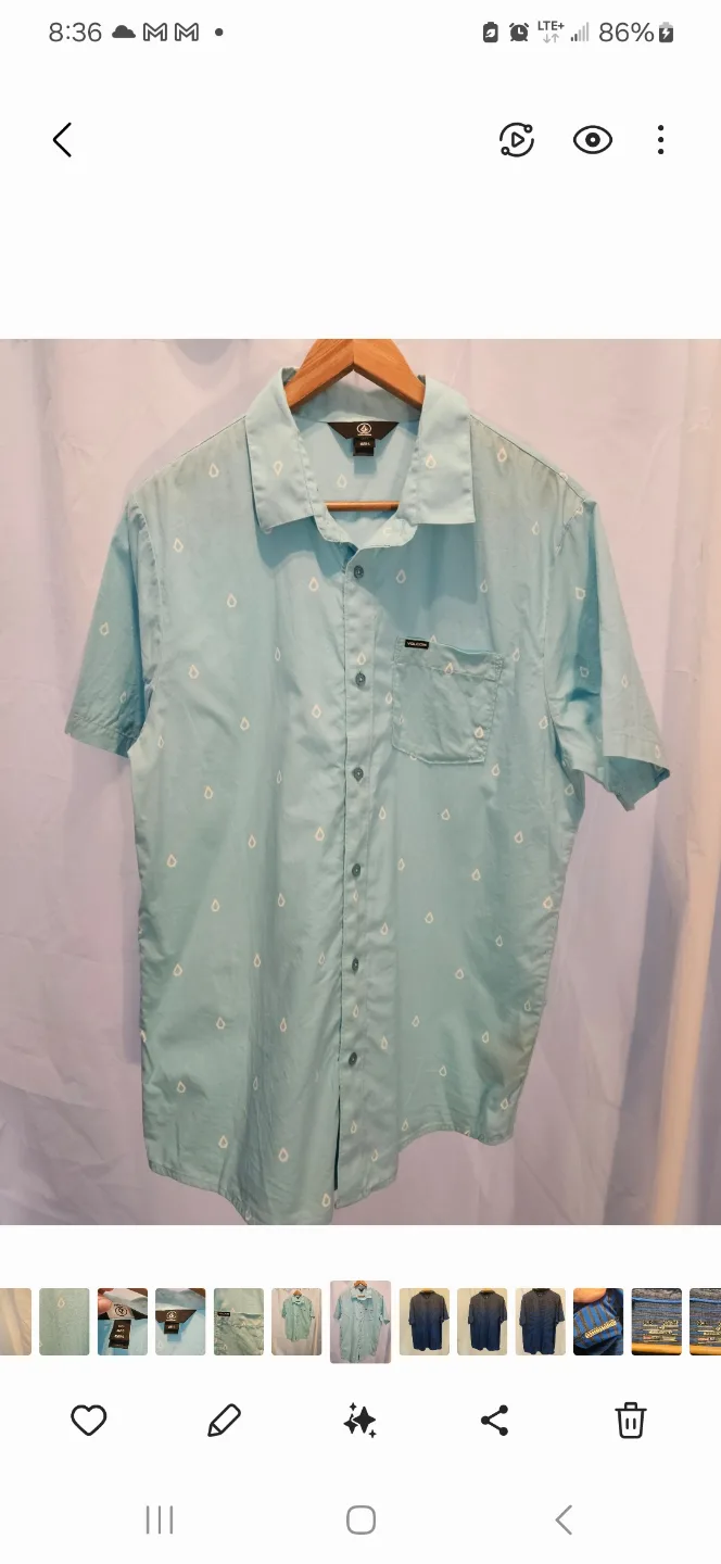 Volcom Men’s Button-Up Shirt Large Short Sleeve Casual thumbnail