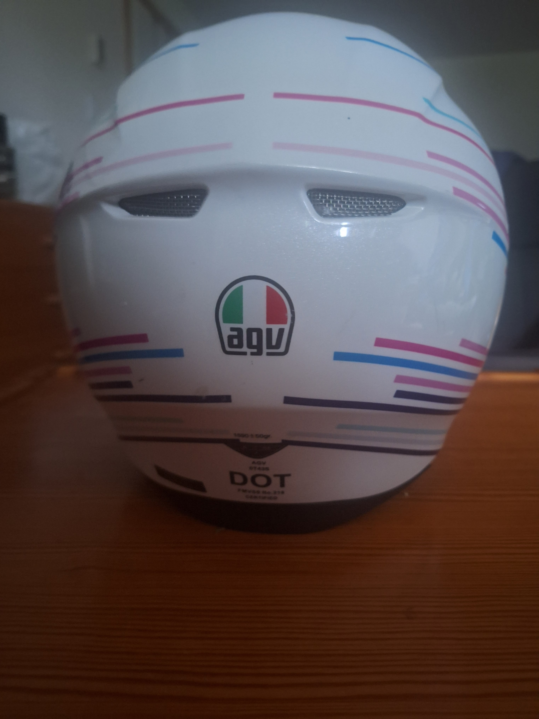 AGV K-3 SV Helmet - White/Pink/Blue Stripes - photo 4