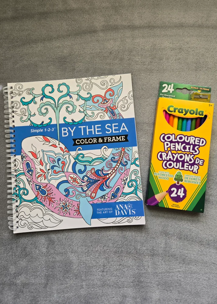 By The Sea Adult Coloring Book with BN Crayola pencils thumbnail