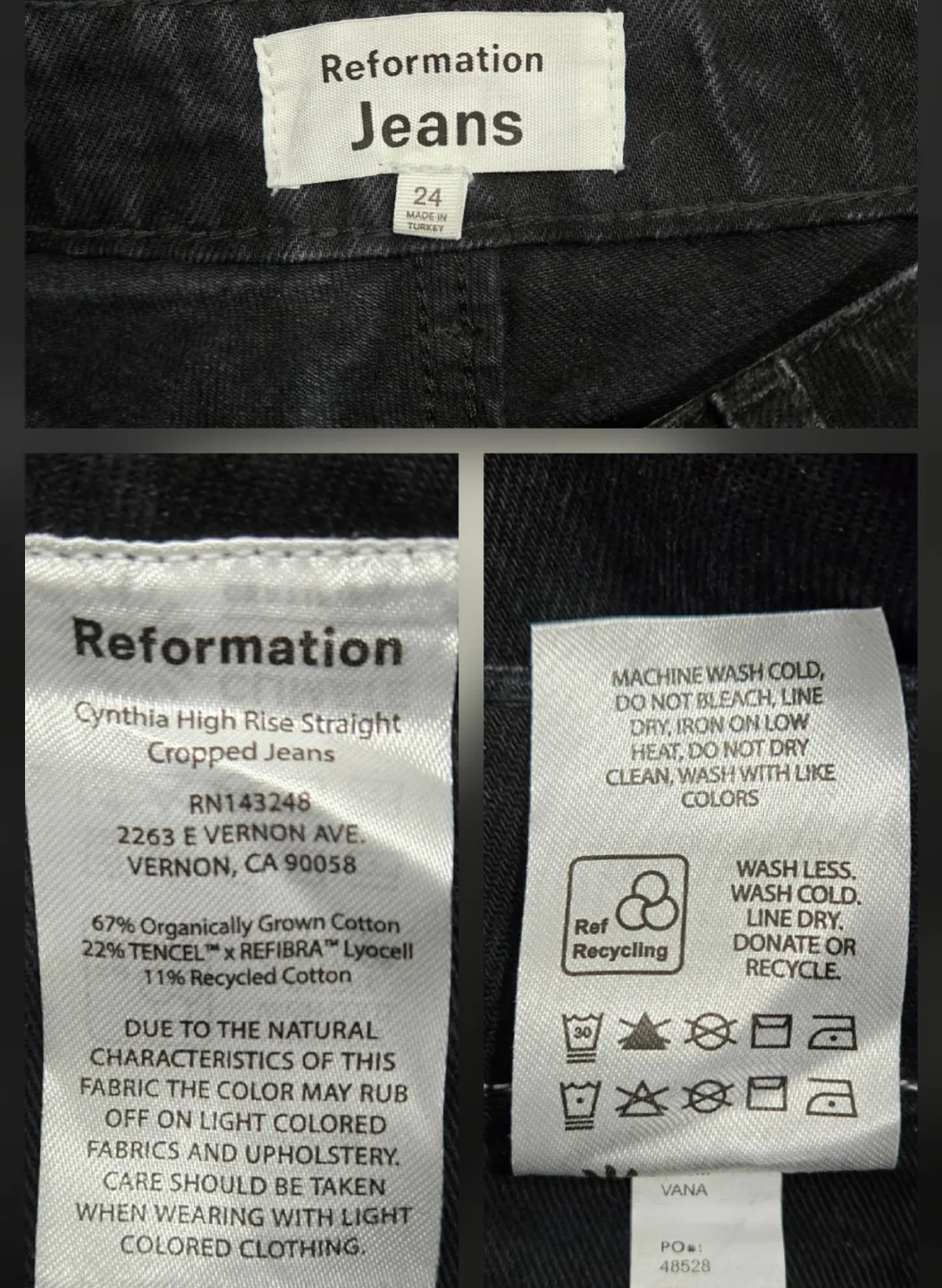 Reformation Cynthia High-Rise Straight Cropped Jeans Size 23-24 image indicator(7)