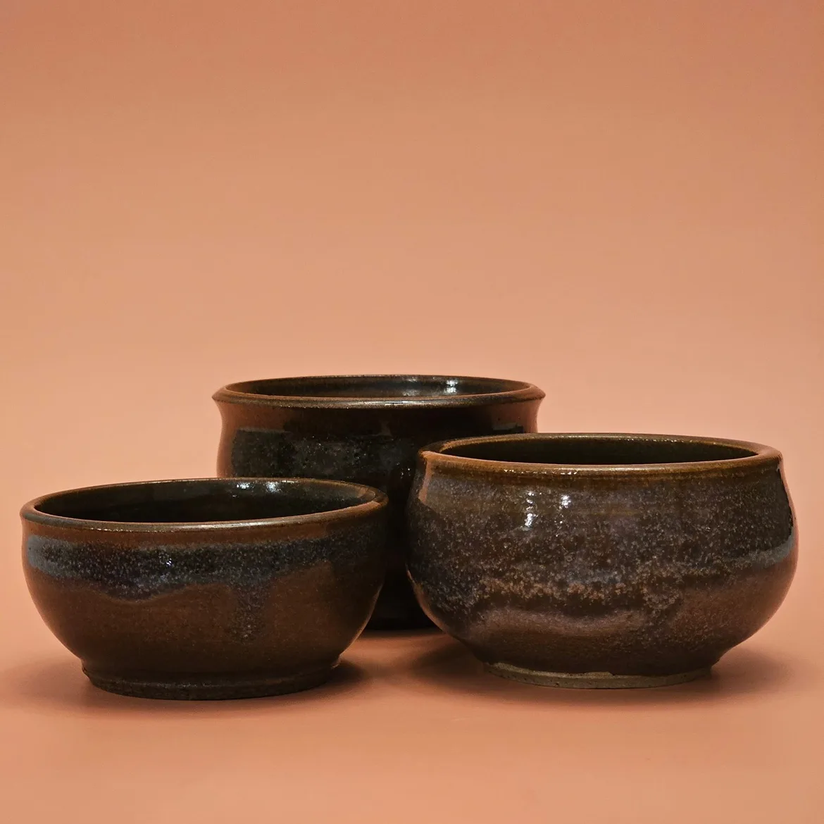 Shop Garage Sale: Handmade Vintage Pottery Petite Bowls Set thumbnail