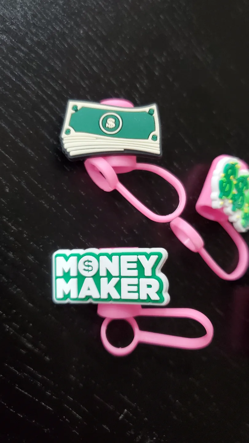 Set of 5 Cute Money-themed Silicone straw Covers image indicator(4)