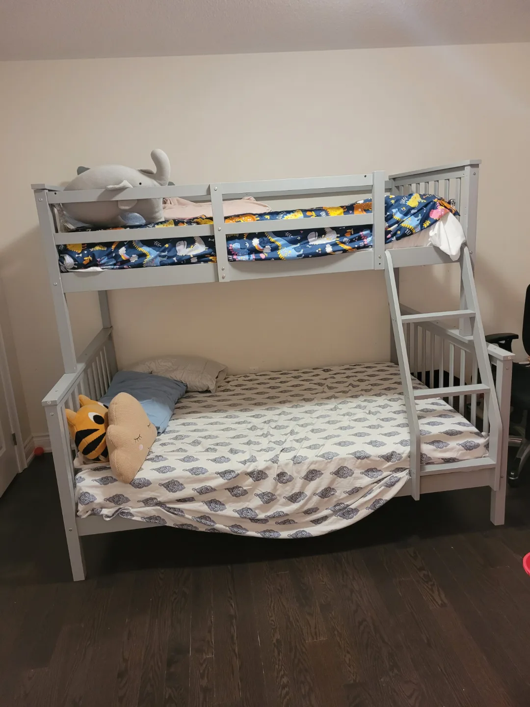 Grey Twin over Full Bunk Bed warehouse sale thumbnail