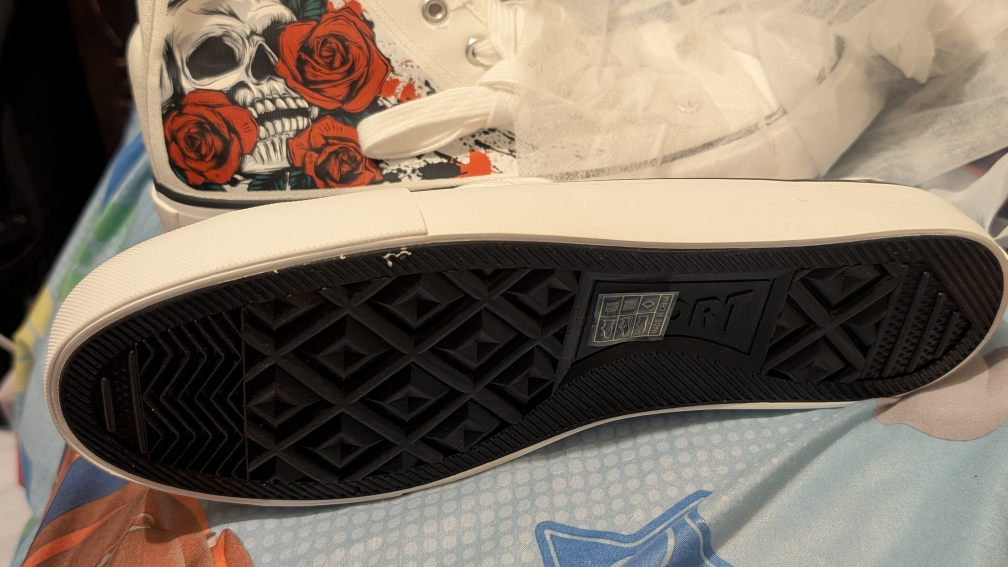 Women's Skull and Roses High Top Canvas Sneakers - photo 2