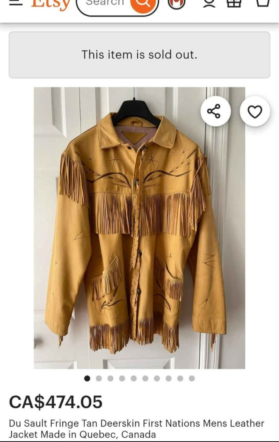 Vintage Du Sault First Nations Leather Jacket Made in Quebec - photo 5