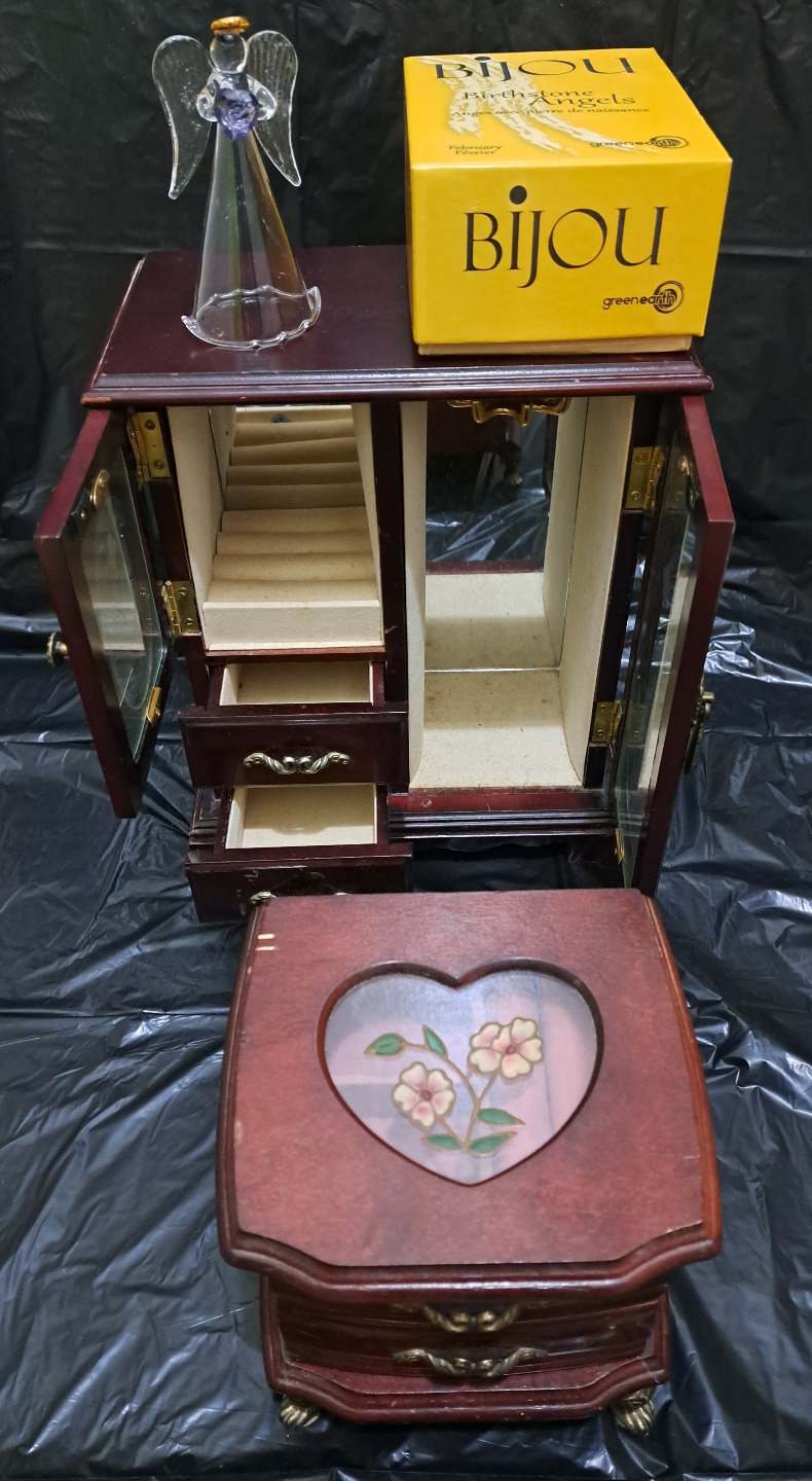 Two Vintage Wooden Jewelry Boxes - photo 4