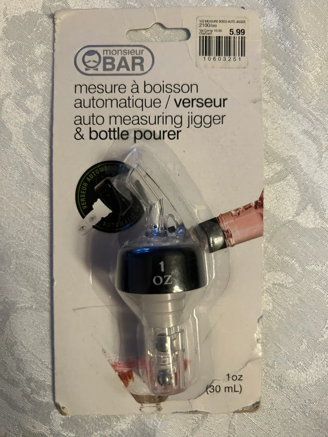 Monsieur Bar 1 oz Automatic Measuring Jigger & Bottle Pourer thumbnail