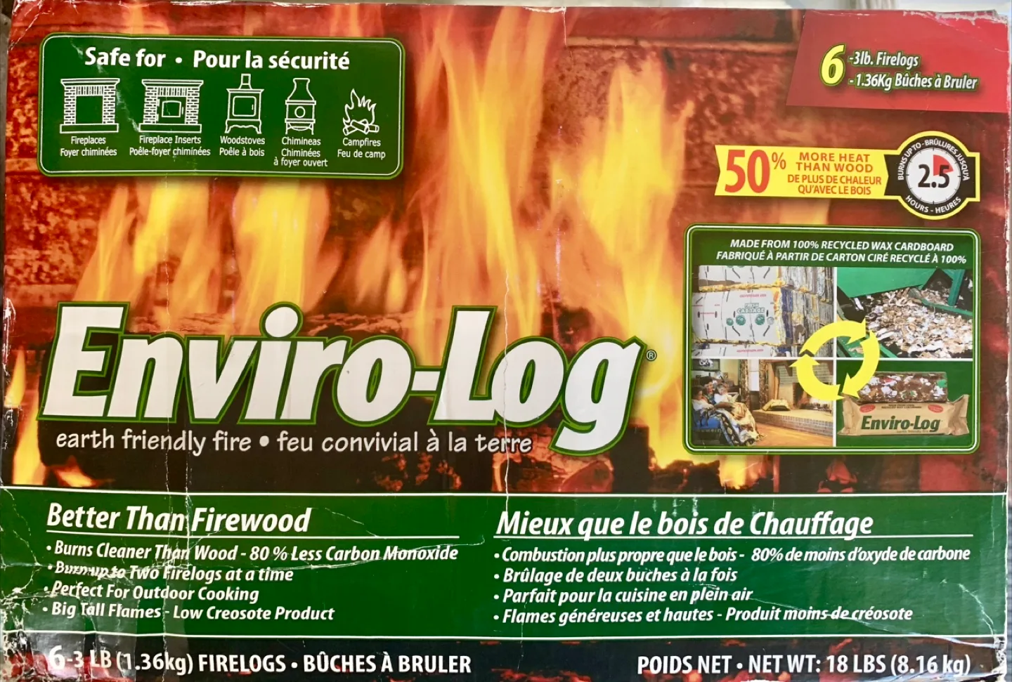Enviro-Log Firelogs - 6-pack (18 lbs) thumbnail