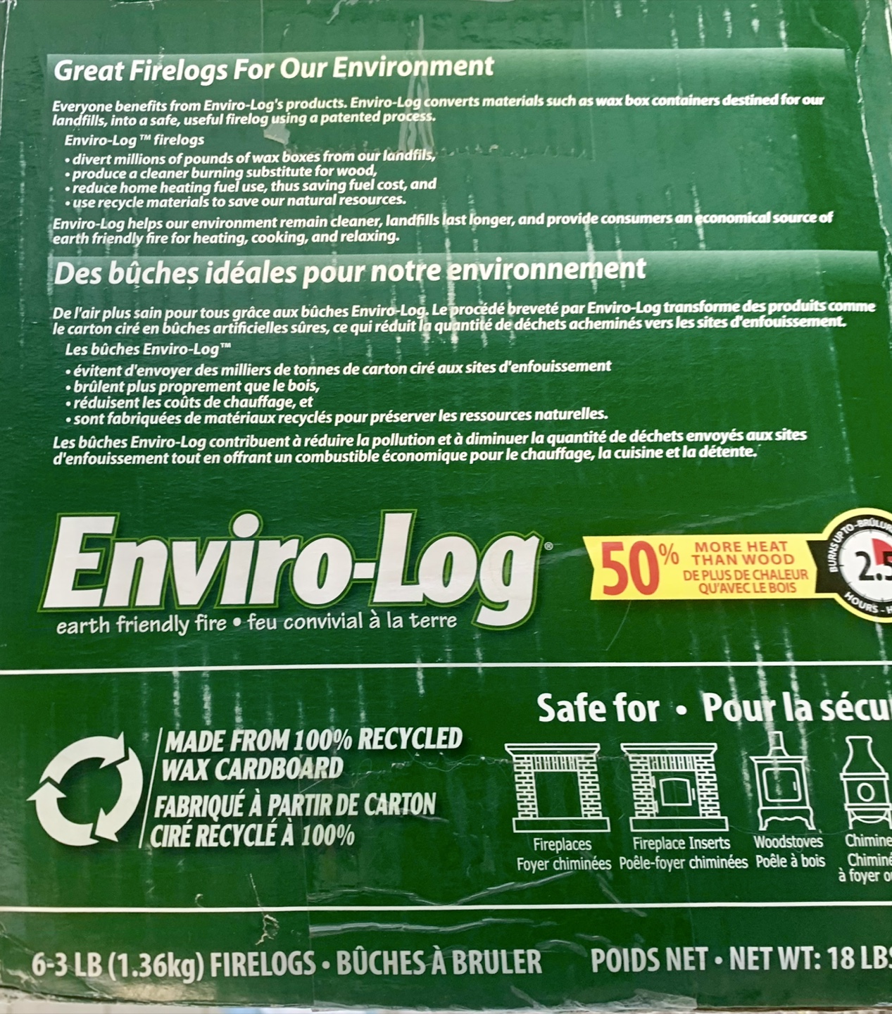 Enviro-Log Firelogs - 6-pack (18 lbs) - photo 2