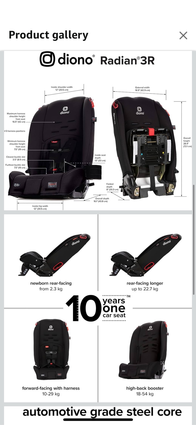 Diono Radian 3R Car Seat - Black Jet - photo 2