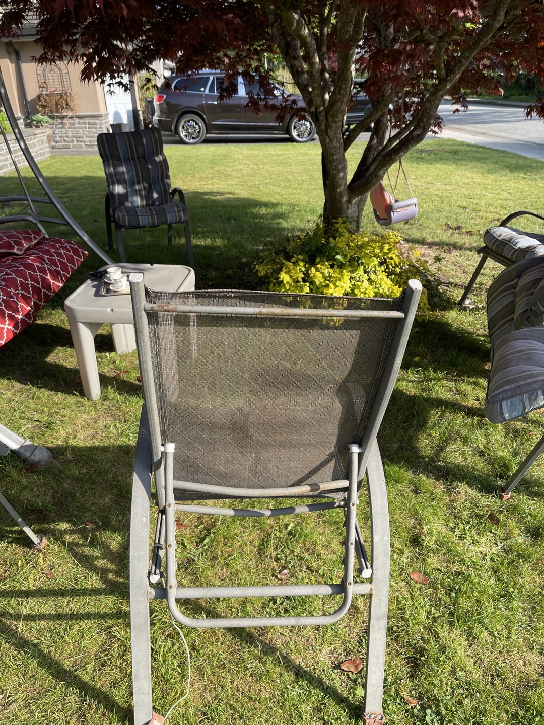 Metal sling patio chairs and chaise lounge - photo 3