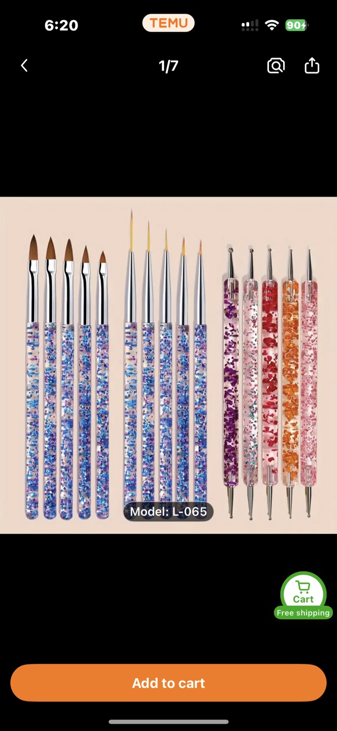 Nail art brushes - Glitter and black sets