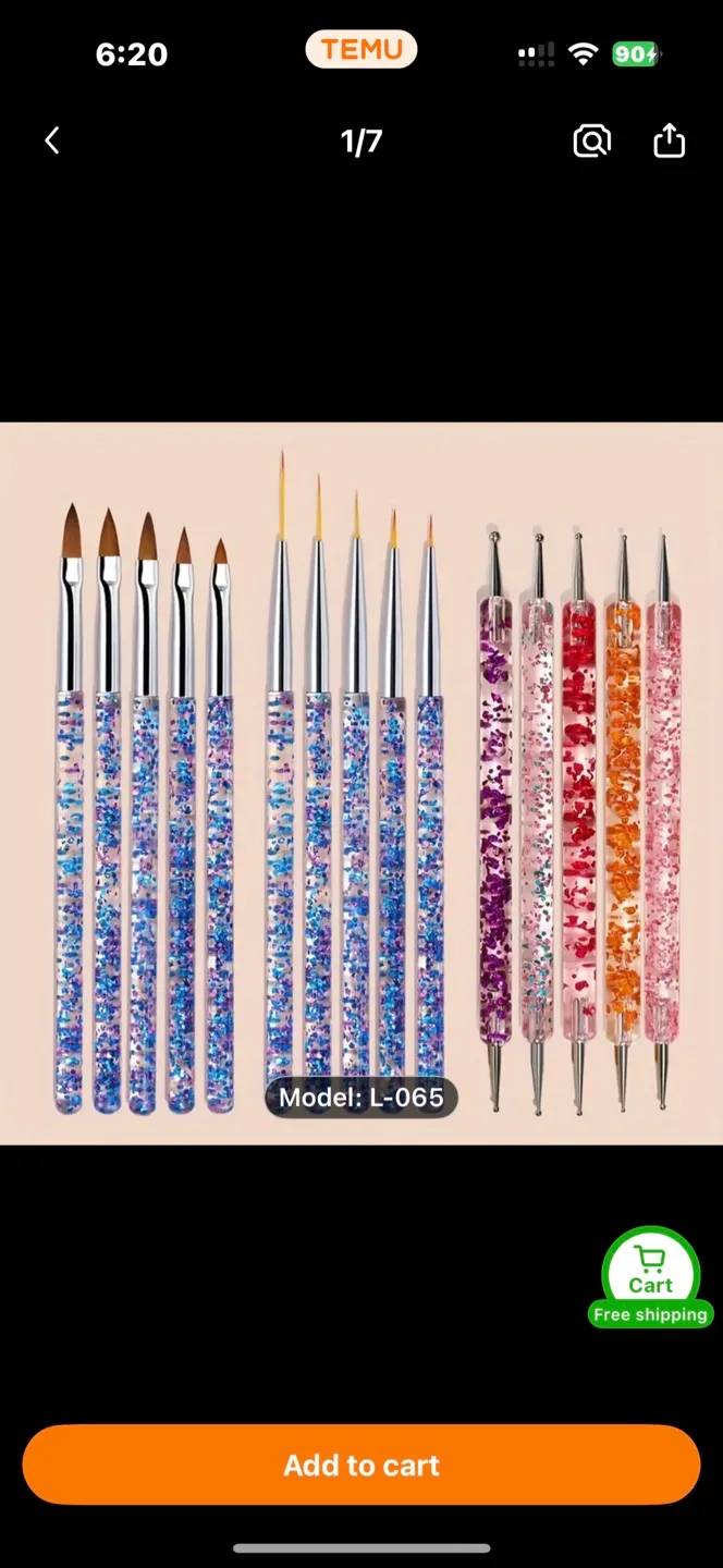 Nail art brushes - Glitter and black sets
