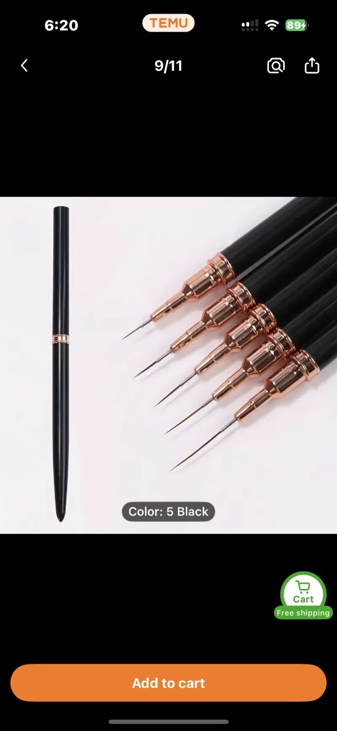 Nail art brushes - Glitter and black sets - photo 2