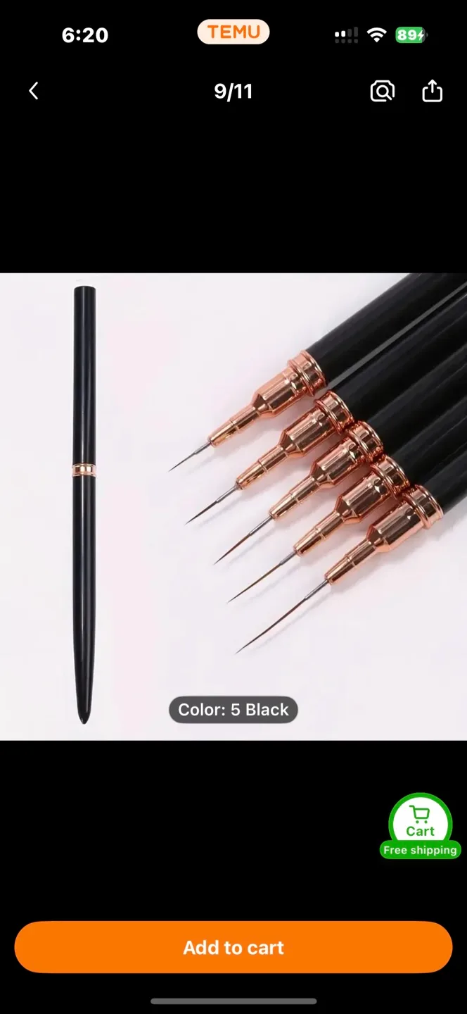 Nail art brushes - Glitter and black sets image indicator(2)
