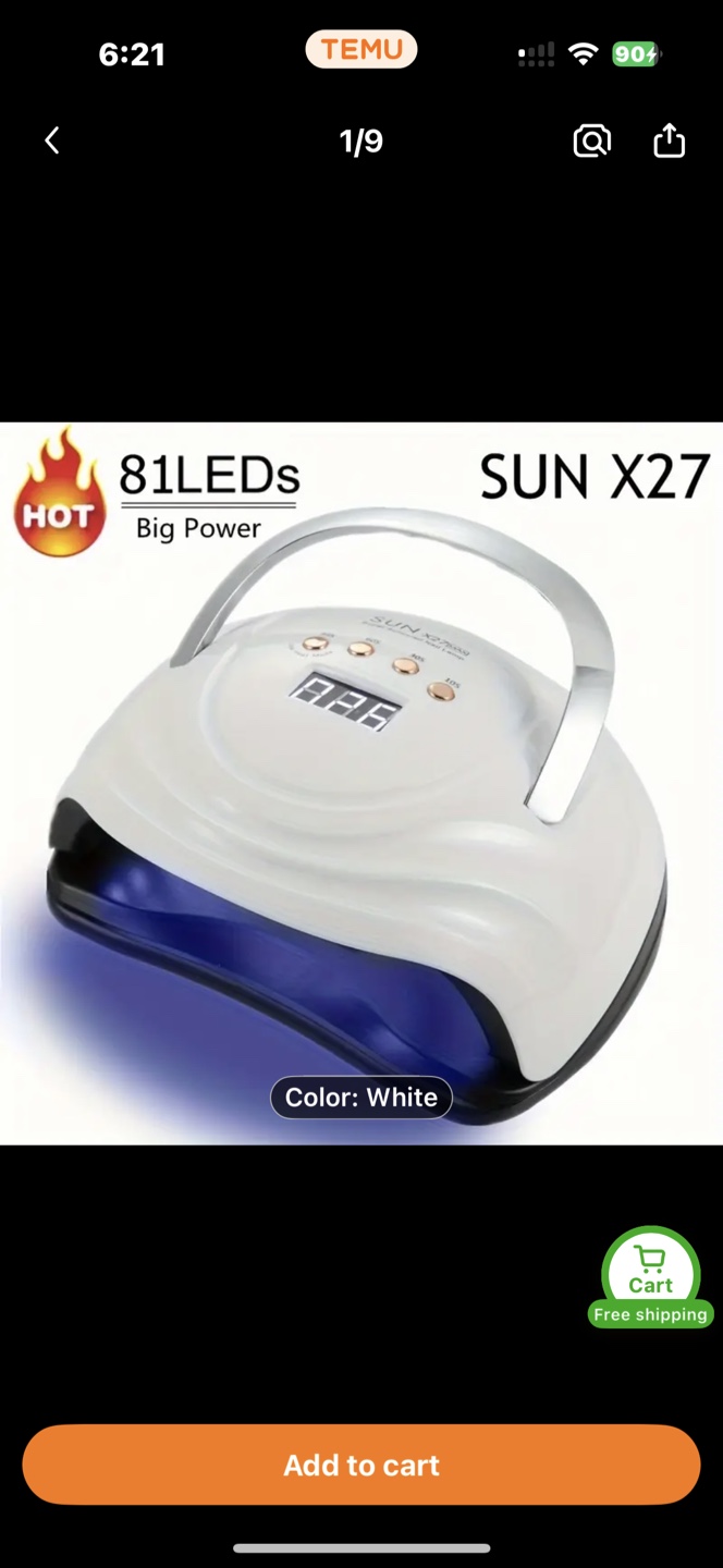SUN X27 UV Nail Lamp - 81 LEDs, White