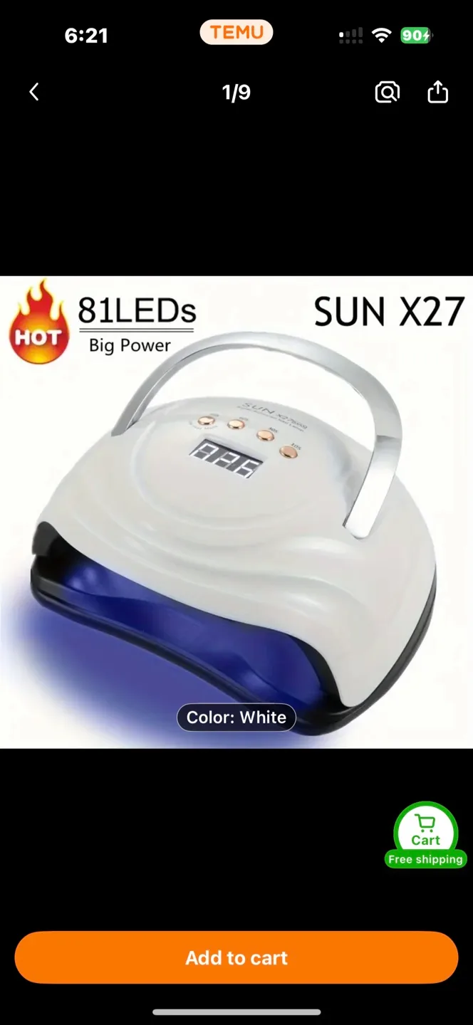 SUN X27 UV Nail Lamp - 81 LEDs, White