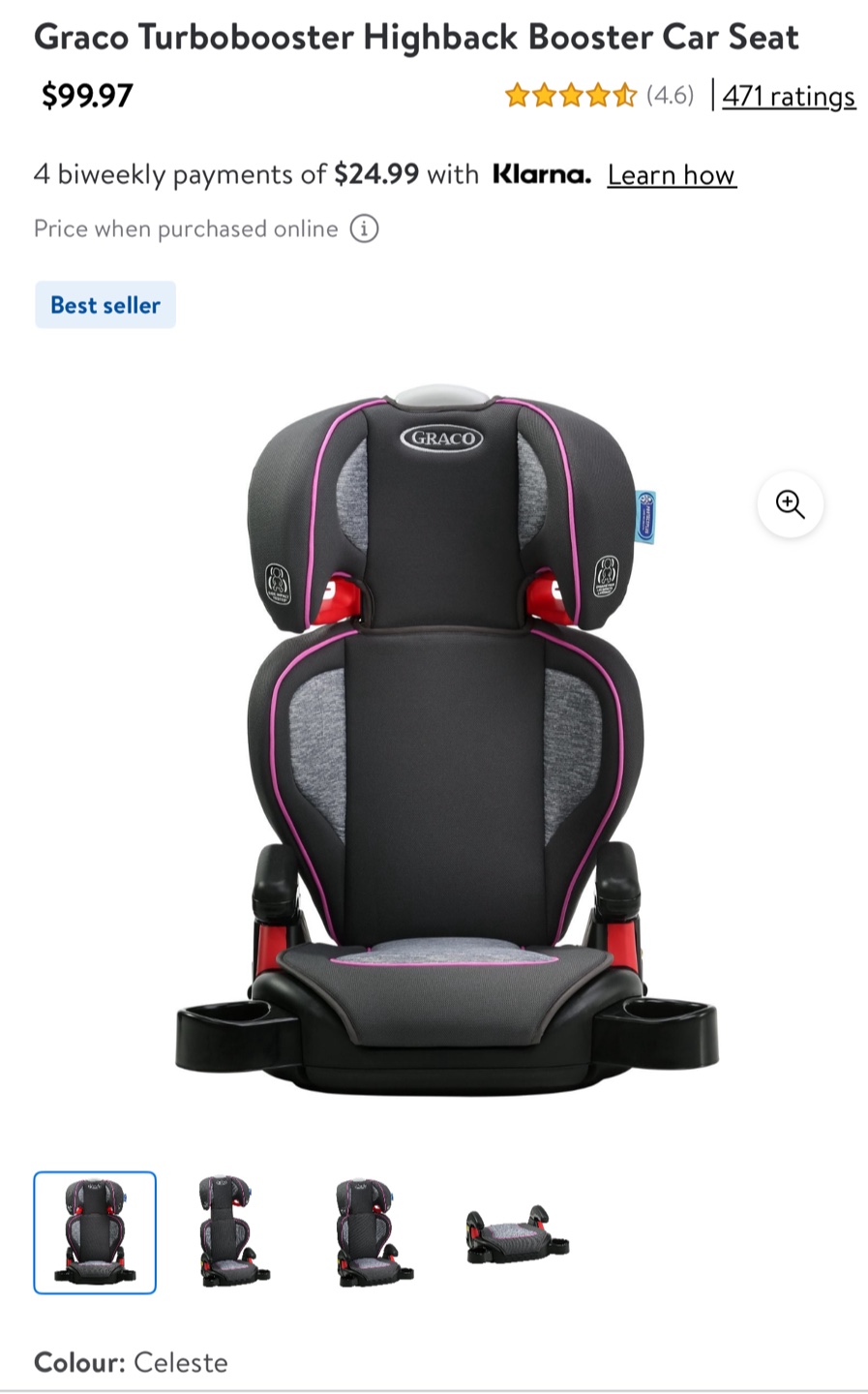 Graco Turbobooster Highback Booster Car Seat - Celeste - photo 2