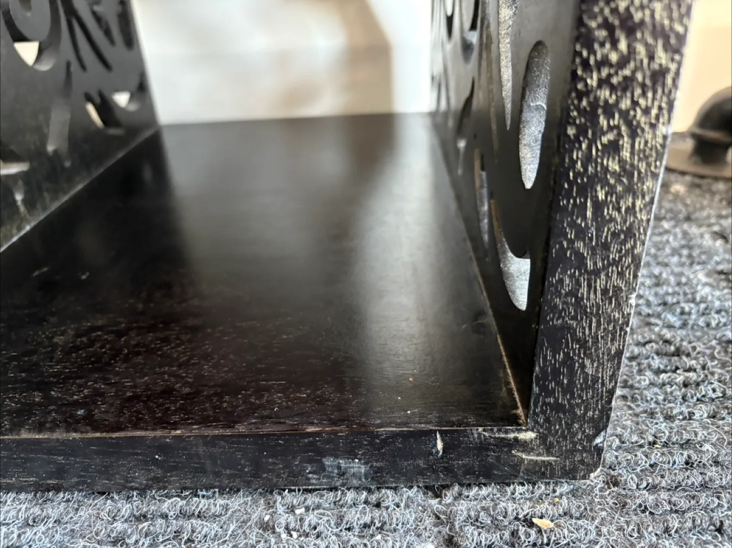 Large Black carved asymmetrical bookshelf image indicator(2)