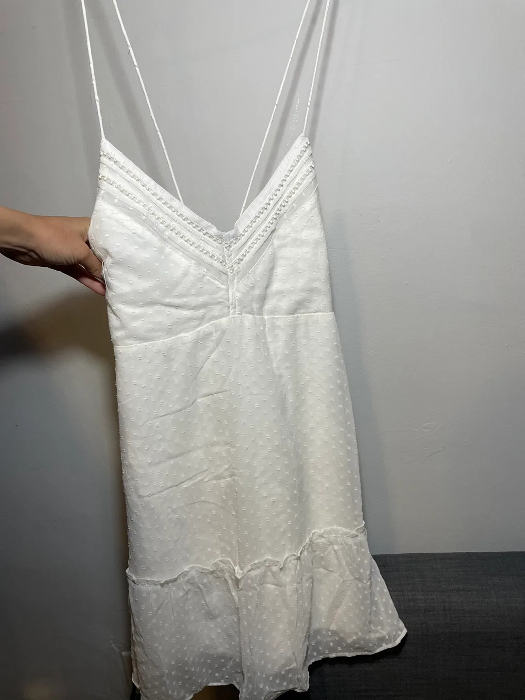 Abercrombie & Fitch White Eyelet Mini Dress thumbnail