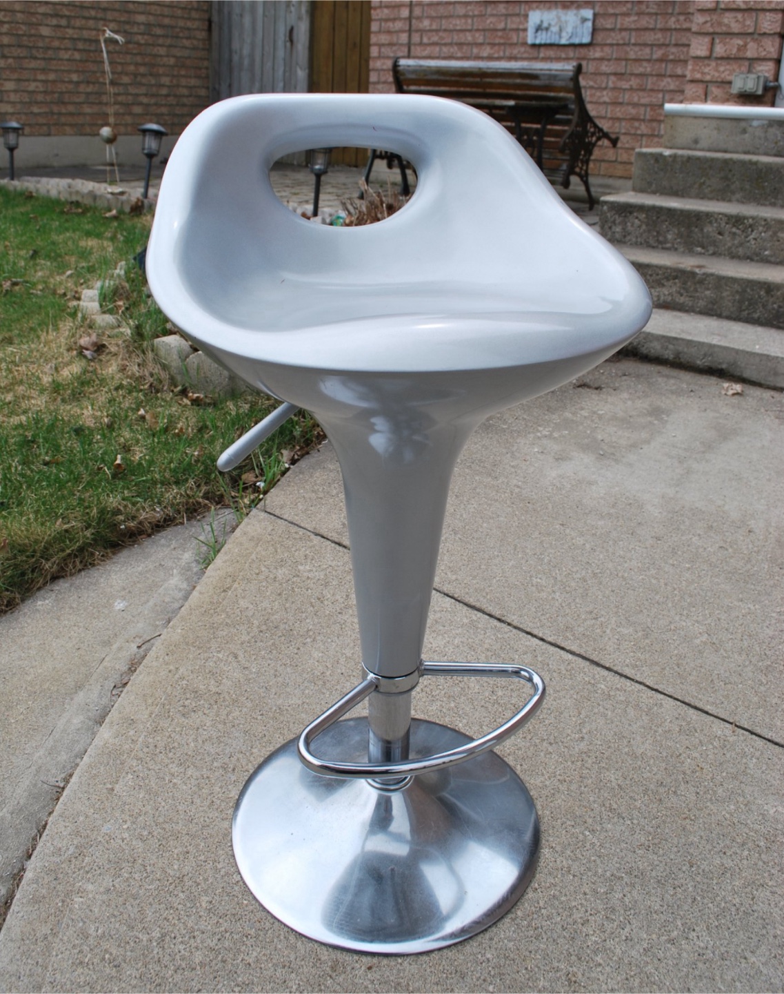 Modern Grey Swivel Bar Stool (Set of Two)