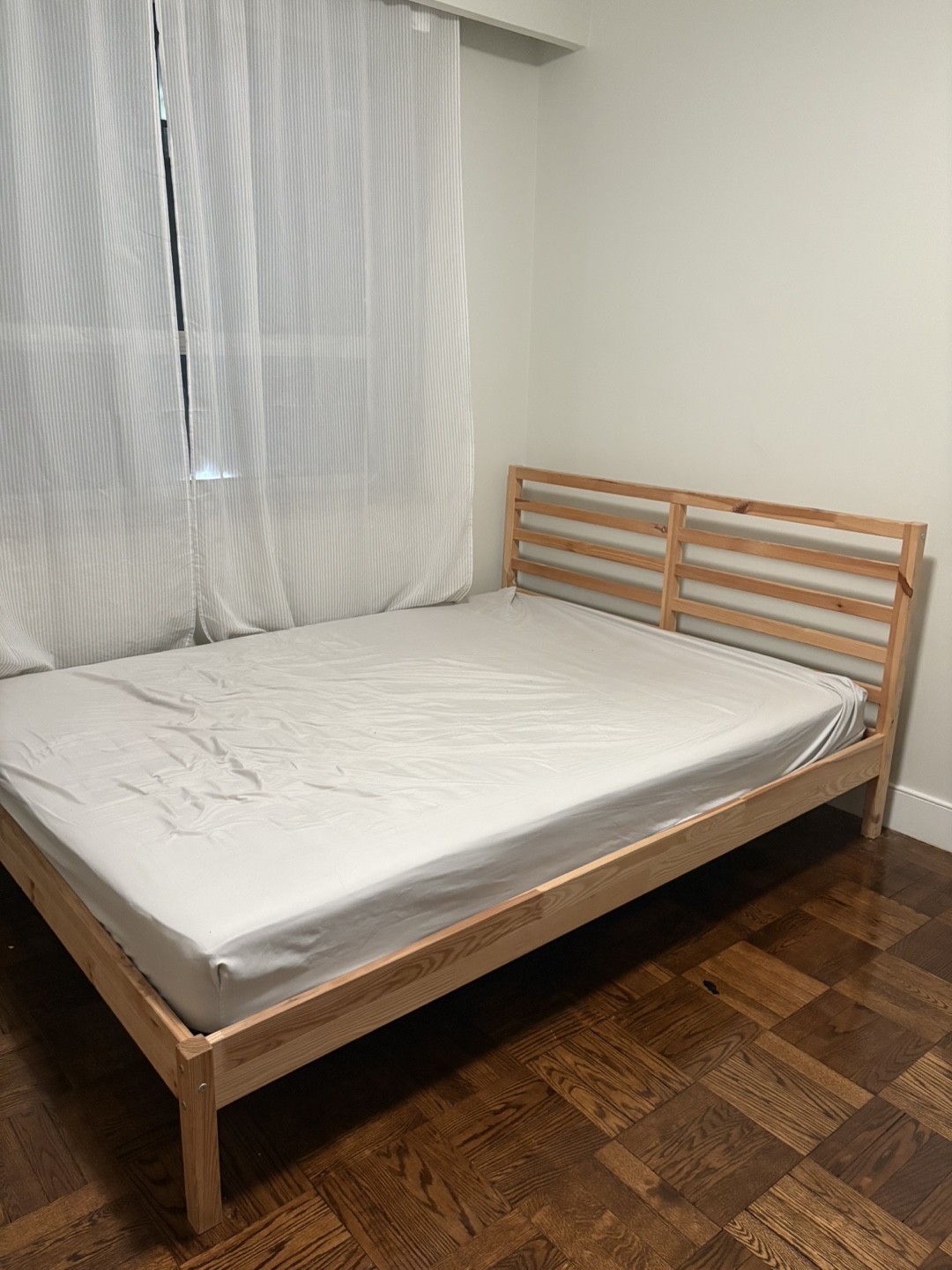 IKEA Pine Wood Queen Bed Frame