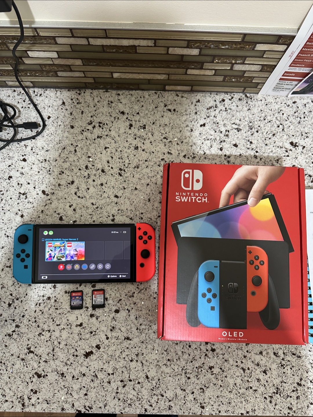 Nintendo Switch OLED Bundle w/ LEGO Games + Box - photo 3